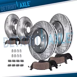 Front Rear Drilled Rotors Brake Pads for Town & Country Grand Caravan Journey - Picture 1 of 11