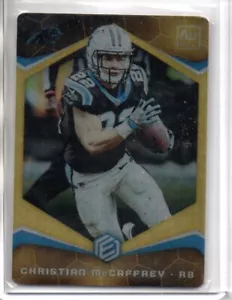 2018 CHRISTIAN MCCAFFREY PANINI ELEMENTS BASE METAL GOLD PARALLEL #d 9/10 RARE - Picture 1 of 2