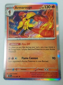 Armarouge 015/091 Pokemon Holo Paldean Fates NM - Picture 1 of 2