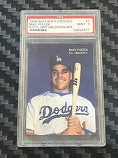 Mike Piazza Graded RC 1994 Mother's Cookies R.O.Y. Bat On Shoulder #1 PSA Mint