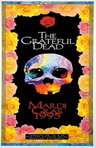 Póster de concierto de Grateful Dead Mardi Gras 1995 Oakland CA enmarcado 11 x 17 - Imagen 1 de 2