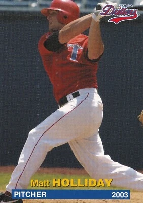Tarjeta de novato de ligas menores edición equipo Tulsa Drillers 2003 Matt Holliday #13 radiocontrol Foto 1 de 4