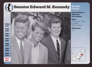 SENATOR EDWARD M. KENNEDY Ted Robert John JFK RFK Photo STORY OF AMERICA CARD