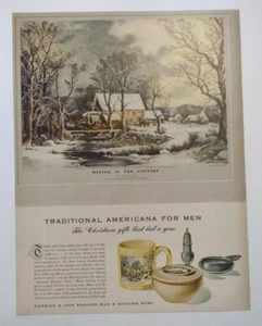 1947 Currier & Ives Rasiertasse und Schale Werbung - Bild 1 von 1