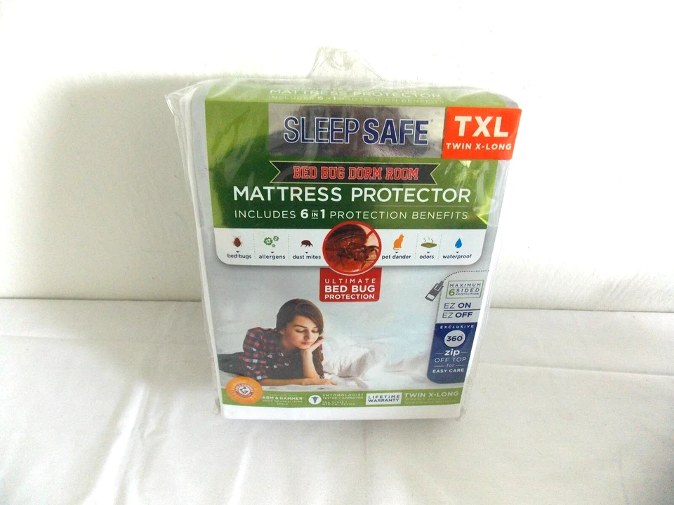 Sleep Safe Twin XL Bed Bug Dorm Room 6-1 Mattress Protector Class 1 Medical