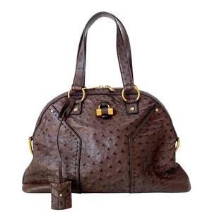 Bolso de Hombro SAINT LAURENT Cuero Marrón Avestruz - Imagen 1 de 20