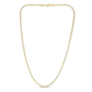 14k Two Tone Gold 26" 2MM Sparkle Ice Link Chain Necklace Iced Rope 12.5 Grams - Picture 1 of 4