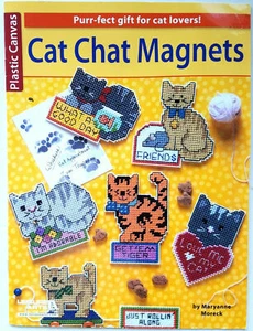 Leisure Arts 6075 CAT CHAT MAGNETS plastic canvas 10pg leaflet - Picture 1 of 3