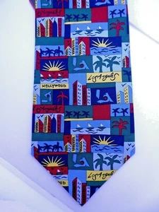 Richel Seidenkrawatte Los Angeles Hollywood-Druck neu mit Etikett klassisch Barcelona, Spanien  - Bild 1 von 6