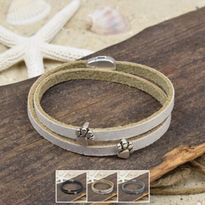❦ Armband SASKIA | Leder | 5 mm | Pfote | Surfer | Magnetverschluss | 01 ❦ - Bild 1 von 6