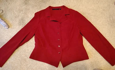Blazer Briggs of New York Gamuza Roja Como Ajustado 12P Foto 1 de 4