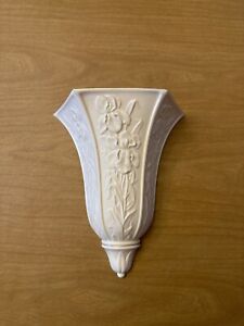 Wall Vase - Lenox Masterpiece Porcelain  Iris Wall Pocket Vase/Sconce Gold Trim