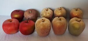 Vintage~ Lot of 10 Plastic Sugared Apples Different Sizes & Styles Red and Gold