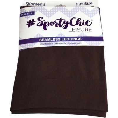 Leggings deportivos elegantes talla única para la mayoría de las costuras de vellón suave negro NUEVO Foto 1 de 4