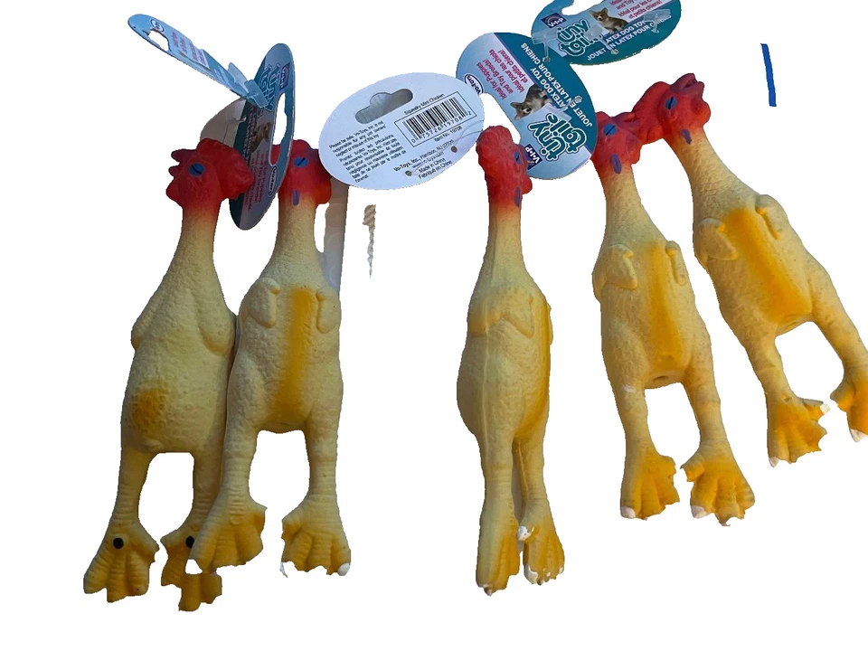 LOTE DE 5 Vo-Toys Brinquedo de Látex para Cachorro Galinha 4" Pequeno Fino XS Mini Votoys Xpet X animal de estimação - Imagem 1 de 1