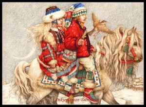Weihnachtsreise - Diagramm gezählt Kreuzstichmuster Handarbeit Stickerei - Bild 1 von 2