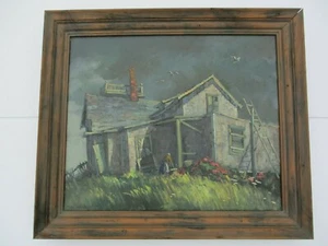 AMERICAN REGIONALISM PAINTING MARTHAS VINEYARD MASSACHUSETTS LANDSCAPE HISTORIC - Picture 1 of 12