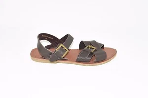 NEW OFFICE Women's Leather Gladiator Flat Sandals Brown Shoes Size UK3 EUR36 - Picture 1 of 12