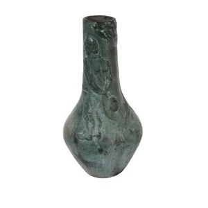 Antique Green Handcrafted Pottery Vase - Unique Design Horse Lady Tree - Picture 1 of 15