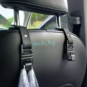 Car Vehicle Seat Headrest Hook Hanger Storage Organizer Handbags Bottle Black - Foto 1 di 8