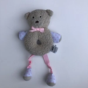 Mudpie Bear Lovey Ring Sicherheitsobjekt Glocke Rassel rosa hellbraun Schlammkuchen Baby Spielzeug - Bild 1 von 4