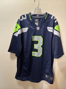 Seattle Seahawks Jersey Mens Sz XL Blue On Field Russell Wilson Nike - Picture 1 of 14