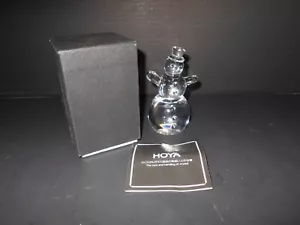 Hoya Cristal Snowman 4 1/4 Alto Nuevo En Caja Estatuilla Papel peso - Imagen 1 de 4