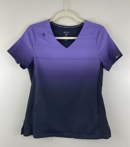 KOI Lite Scrub Top Slim Fit Reform Shirt Purple Ombre Healthcare Medical XS