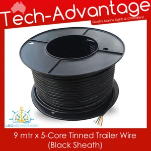 9 mtr x 5-Core 6A Tinned Copper Trailer Wire Wiring - Marine/Boat/LED Light/4X4 - Picture 1 of 2