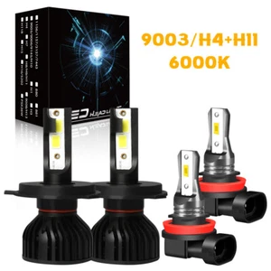 4x H4+H11 Faro LED Luz antiniebla de haz alto bajo para Mini Cooper 2016-18/2004-06 - Imagen 1 de 14