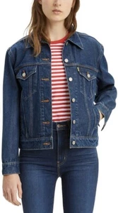 Chaqueta de camionero para mujer Levi's ex novio en azul nueva - Imagen 1 de 10