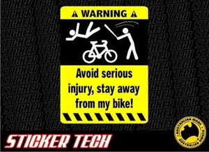 WARNING BICYCLE BIKE STICKER DECAL SUITS BMX CYCLE WE THE PEOPLE NS GT NORCO - Picture 1 of 1
