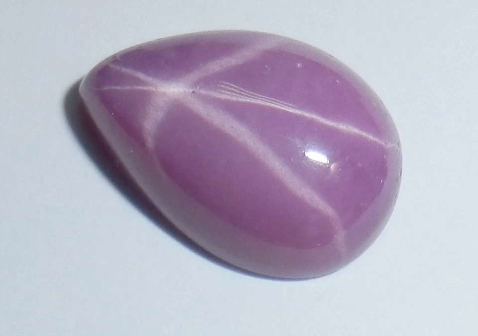 Opaque Star Ruby Pear 13x9 mm Cabochon 6 Rayed Lab-created Stone 1 piece Lot - Image 1 of 4