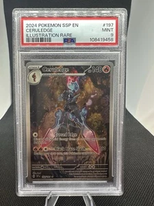 2024 POKEMON SSP MEW EN SURGING SPARKS ILLUSTRATION RARE 197 CERULEDGE PSA 9 TCG - Picture 1 of 2