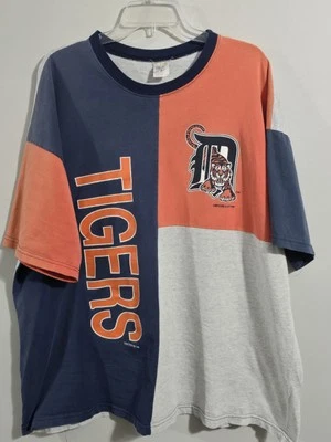 Vintage 1993 Detroit Tigers Colorblock T-Shirt Breakthrough Logo Competitors XL - Image 1 of 4
