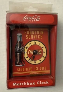 Vintage Style P Coca Cola Matchbox Advertising 3.5" Desk Clock 1950's Style HW3 - Picture 1 of 3