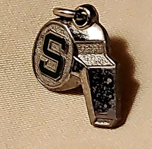 Vintage Michigan State Spartan Whistle S charm, Booster Club recognition award - Picture 1 of 8