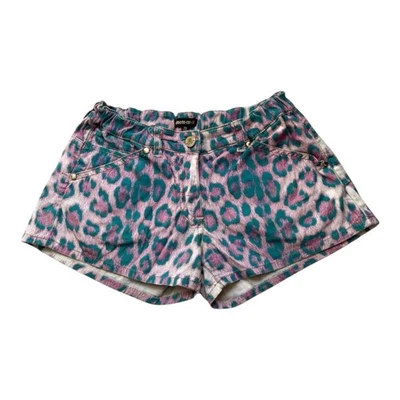 Mini shorts vintage Roberto Just Cavalli leopardo animal print logo talla xs s  Foto 1 de 4