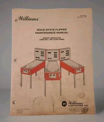 ORIGINAL~Williams Solid State Flipper Maintenance Manual~34 pages~December 1979 - Image 1 of 4