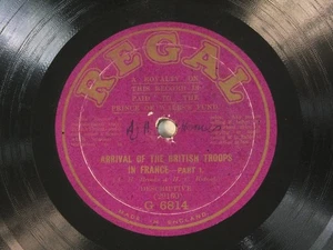 Descriptive Arrival Of British Troops In France Part 1 & 2 78 RPM Record - Picture 1 of 3