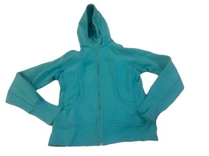 Lululemon Scuba Hoodie Damen türkis aquamarin durchgehender Reißverschluss Pullover Jacke Gr. 12 - Bild 1 von 7