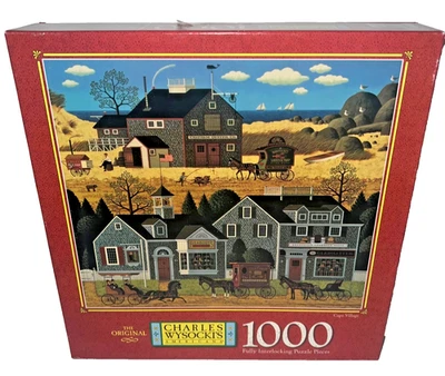 CHARLES WYSOCKI AMERICANA “CAPE VILLAGE” 1000 PIECE PUZZLE HASBRO/MB COMPLETE - Image 1 of 4