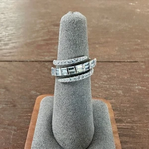 Bomb Party OG Ring "Radiance and Rapture" Aquamarin CZ Rhodium Platte Größe 6 - Bild 1 von 5