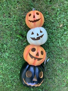 Pumpkin Jack O’ Lantern Stacked LED Lighted Halloween Decor/ Large - Super Cute! - Bild 1 von 5