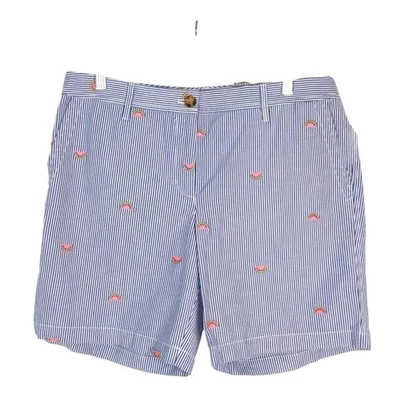 Talbots Novia Chino Algodón Pantalones Cortos Bordados Sandía Mujer’s 12 Nuevo Sin Etiquetas Foto 1 de 4