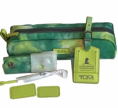 TUMI Accent Kit St Jude Children's Hospital TIE DYE GREEN Pouch NEW Rare HTF - Image 1 of 4