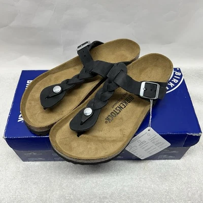 Босоножки Birkenstock женские размер 36 (5) Gizeh черные кожаные плетеные новые - Изображение 1 из 4