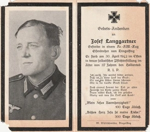 German WW II ( ORIGINAL ) Death Card - - Infantry Regt - 1942 - Bild 1 von 2