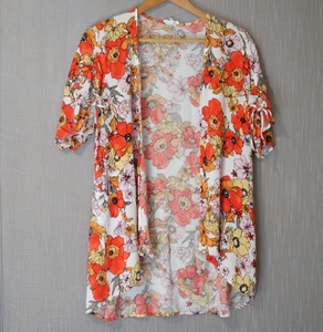 ¡Nuevo sin etiquetas! Cárdigan de rayón manga corta con frente abierto Maurices para mujer S #A3-18 - Imagen 1 de 9