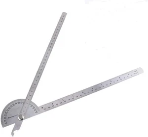 0-180 Degree Angle Finder, Stainless Steel round Head Rotary Protractor Scale An - Picture 1 of 8
